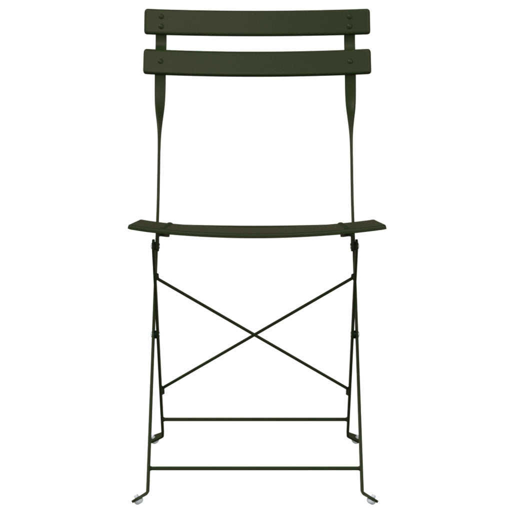 Set di 2 sedie da giardino pieghevoli  in acciaio verde scuro