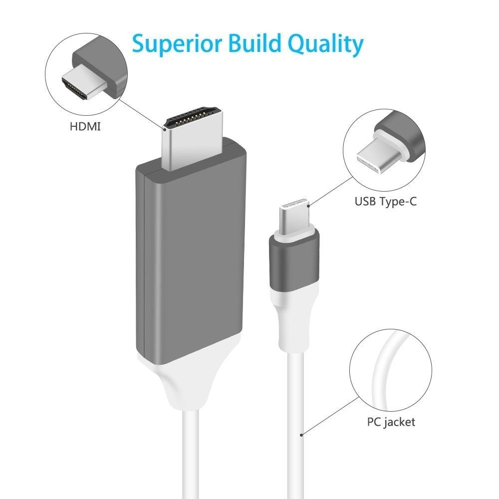 Trade Shop - Cavo Adattatore Per Samsung Galaxy S8 Usb Tipo C Usb-c A 4k Hdmi Hdtv 2 Metri -