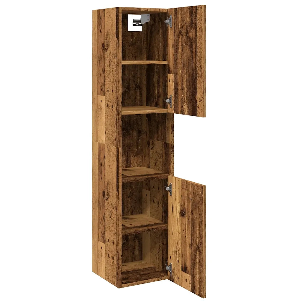 Mobiletto da bagno a parete 30 x 30 x 130 cm pratico e contemporaneo finitura in legno ingegnerizzato effetto invecchiato 02_0050805