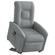 Poltrona Alzapersona Reclinabile Grigio Chiaro in Tessuto 3303254
