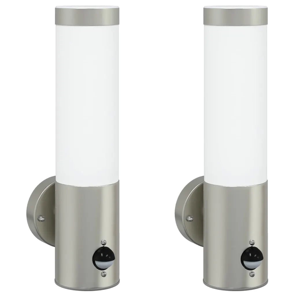 Lampada da Parete Esterna 2 pz Argento 12 x 8,5 x 29 cm CFW7758475