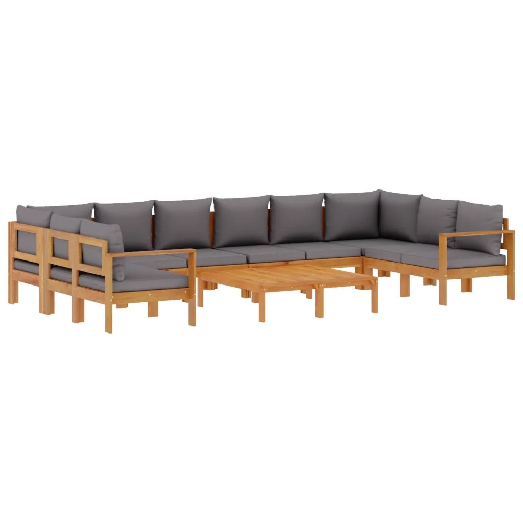 Set Divano da Giardino 8pz con Cuscini Legno Massello di Acacia