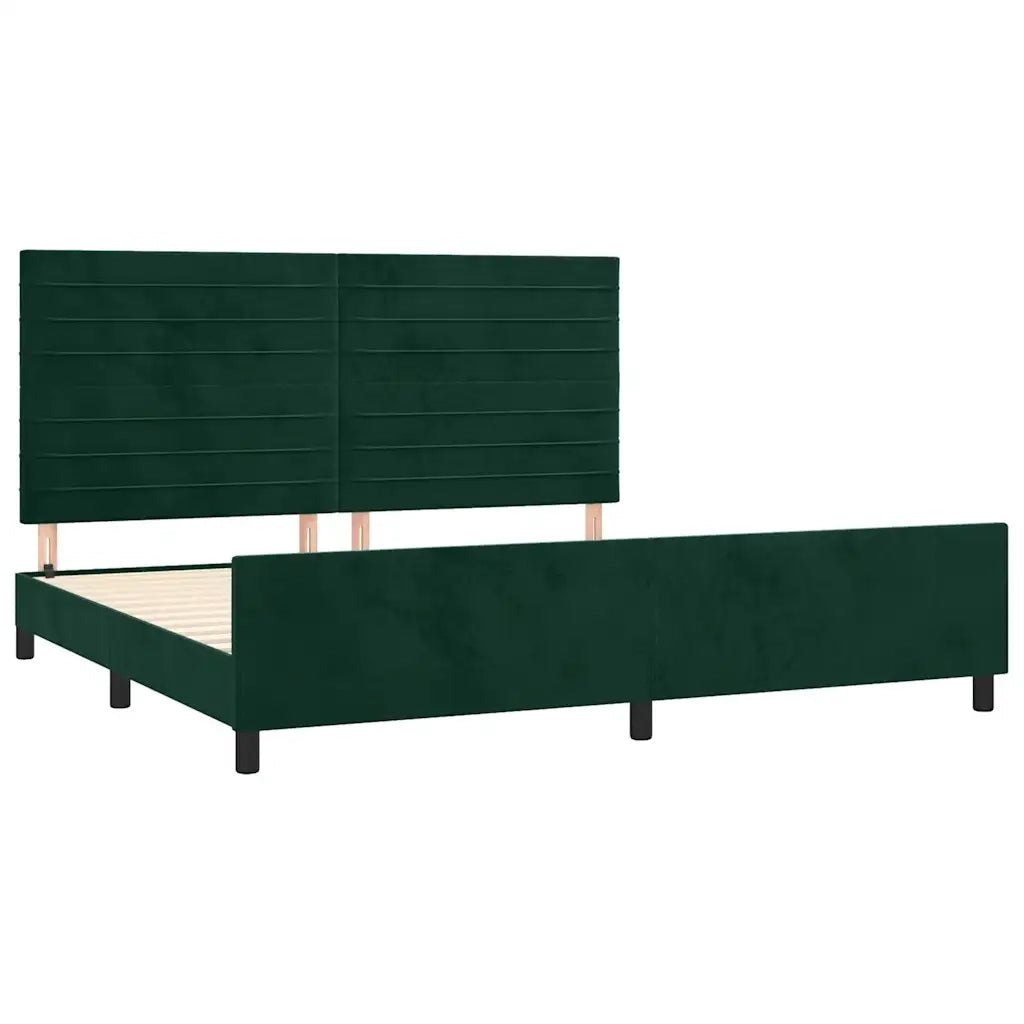 Giroletto senza Materasso Verde Scuro 200x200 cm in Velluto 3125839