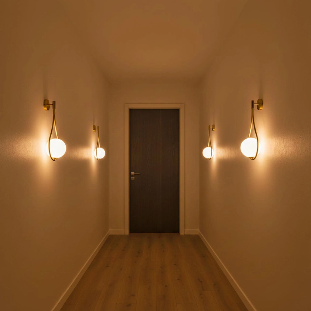 Lampada da Parete Pendente Bronzo Applique Moderno Attacco G9 Sfera Luce Camera da Letto Comodino Soggiorno Corridoio 230V