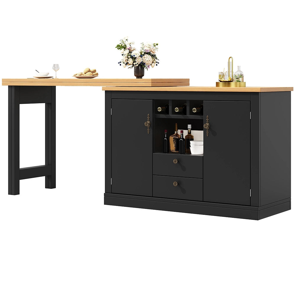 Tavolo bar rotante - Xylo - estensibile 120-180cm nero design