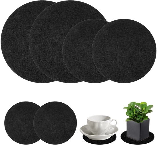 Otturatori di Telaio Ronde, Otturatori di Telaio Ronde per Vasi, 6 Pezzi Otturatori Antiscivolo per Vasche 3 Dimensioni Lavabili Sostegni per Vasi per Coppe Vasche Decorazione da Tavola (Nero)