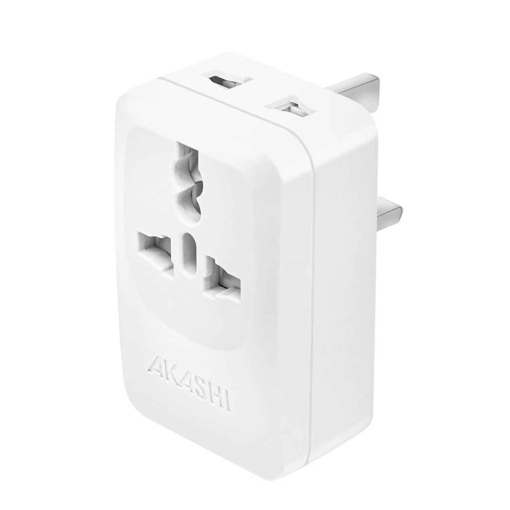 Adattatore Viaggio Regno Unito USB USB C 15W Bianco Akashi