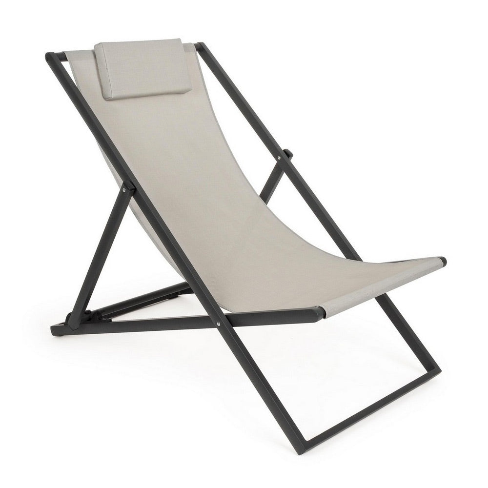 Sdraio da Giardino Pieghevole Prendisole Spiaggia Mare Esterno Taylor Bizzotto Colore: Grigio