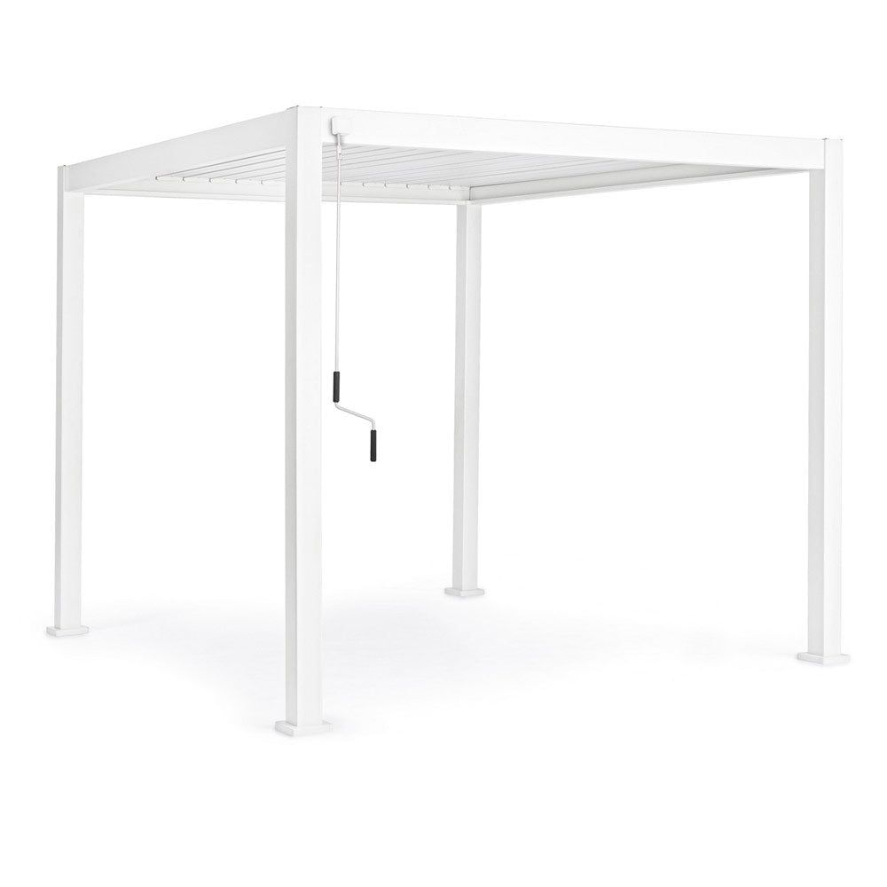 Pergola da Giardino in Alluminio Gazebo Moderno Bianco Ocean Bizzotto Formato: 3 x 3 m