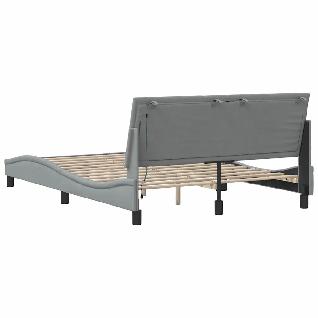 Giroletto senza Materasso Hanko Grigio Chiaro 140x200 cm Tessuto 3310461