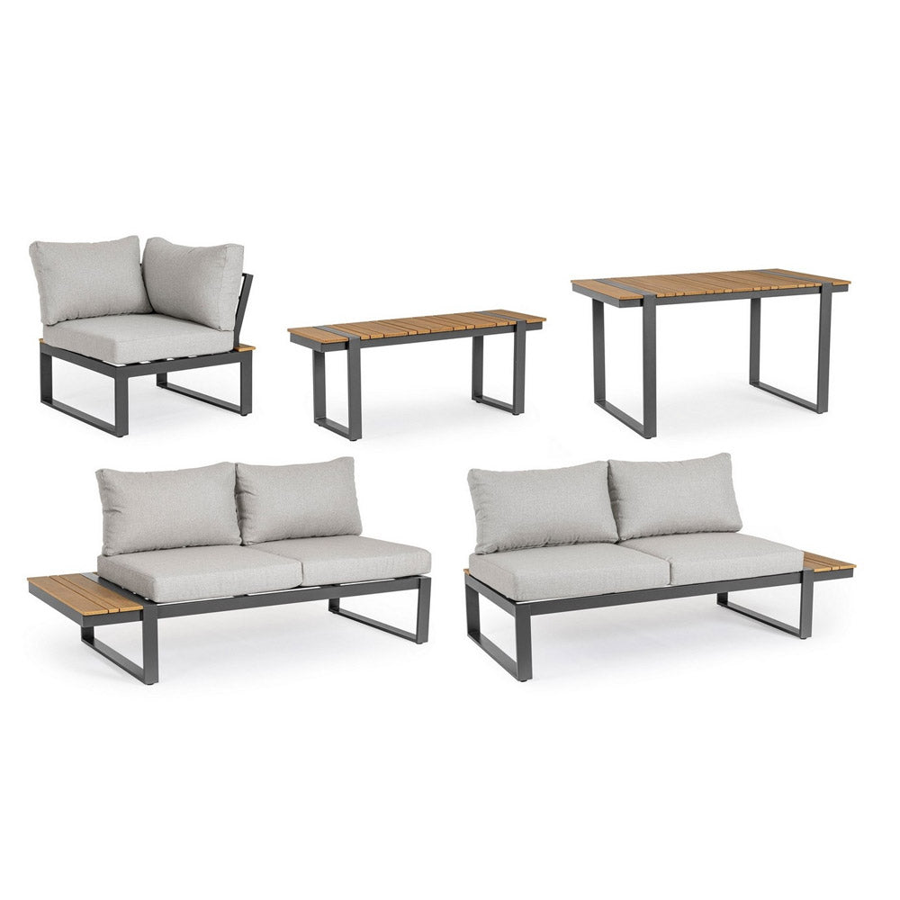 Set da Giardino Angolare Salottino con Divano Esterno Moderno Sven Bizzotto