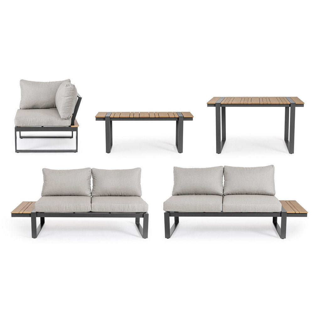 Set da Giardino Angolare Salottino con Divano Esterno Moderno Sven Bizzotto