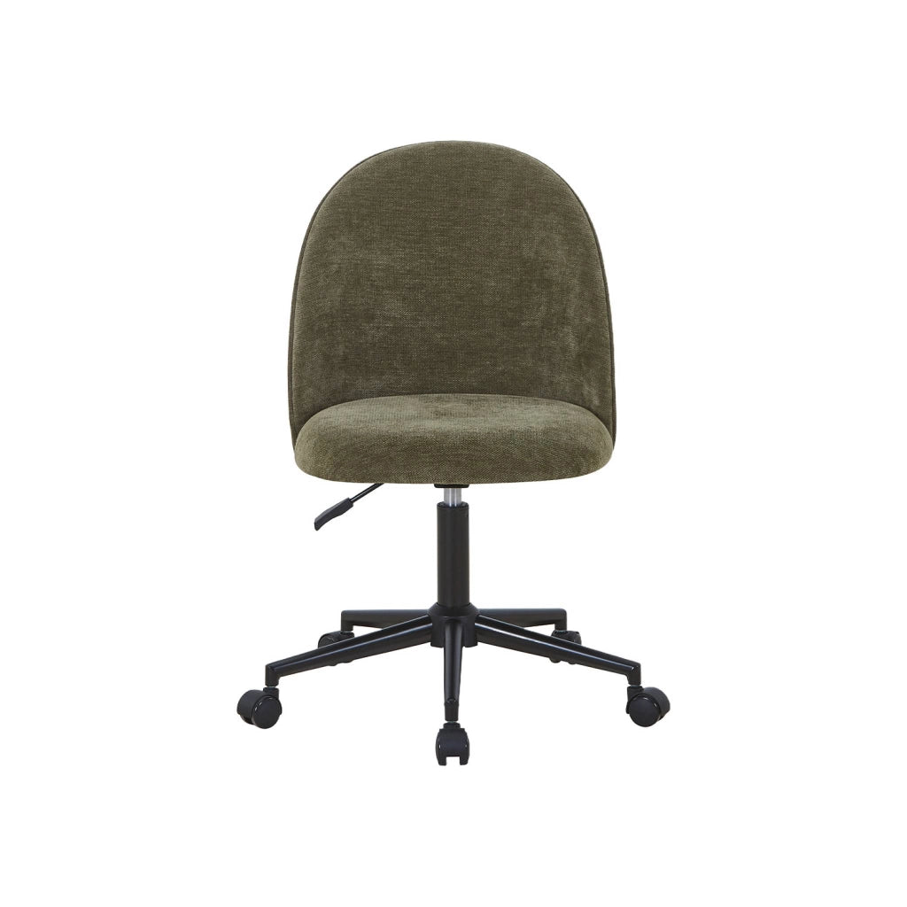 Sedia da ufficio con rotelle in tessuto, verde kaki