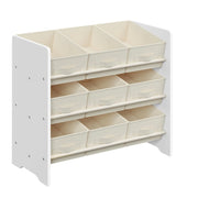 Scaffale porta giocattoli per bambini scaffale porta libri per bambini 9 contenitori in tessuto non tessuto per una spaziosa cameretta dei bambini 295 x 625 x 60 cm bianco 12_0005554