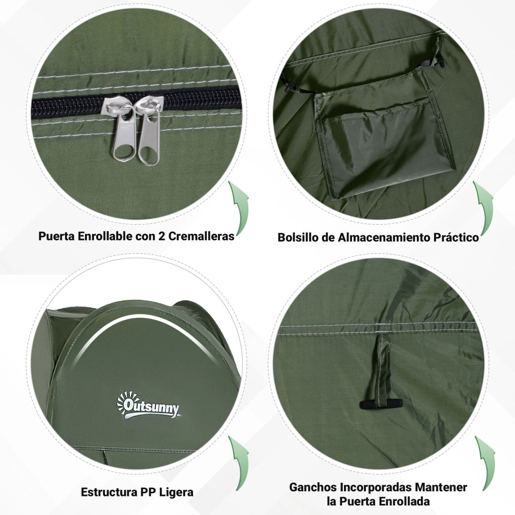 Tenda da doccia pop-up con protezione UV ¨C zephmum ¨C Verde 100x100x185 cm