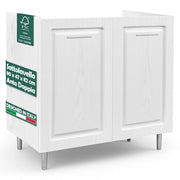 Mobile Sottolavello Cucina Componibile Legno Boiserie Bianco Frassinato 2 Ante