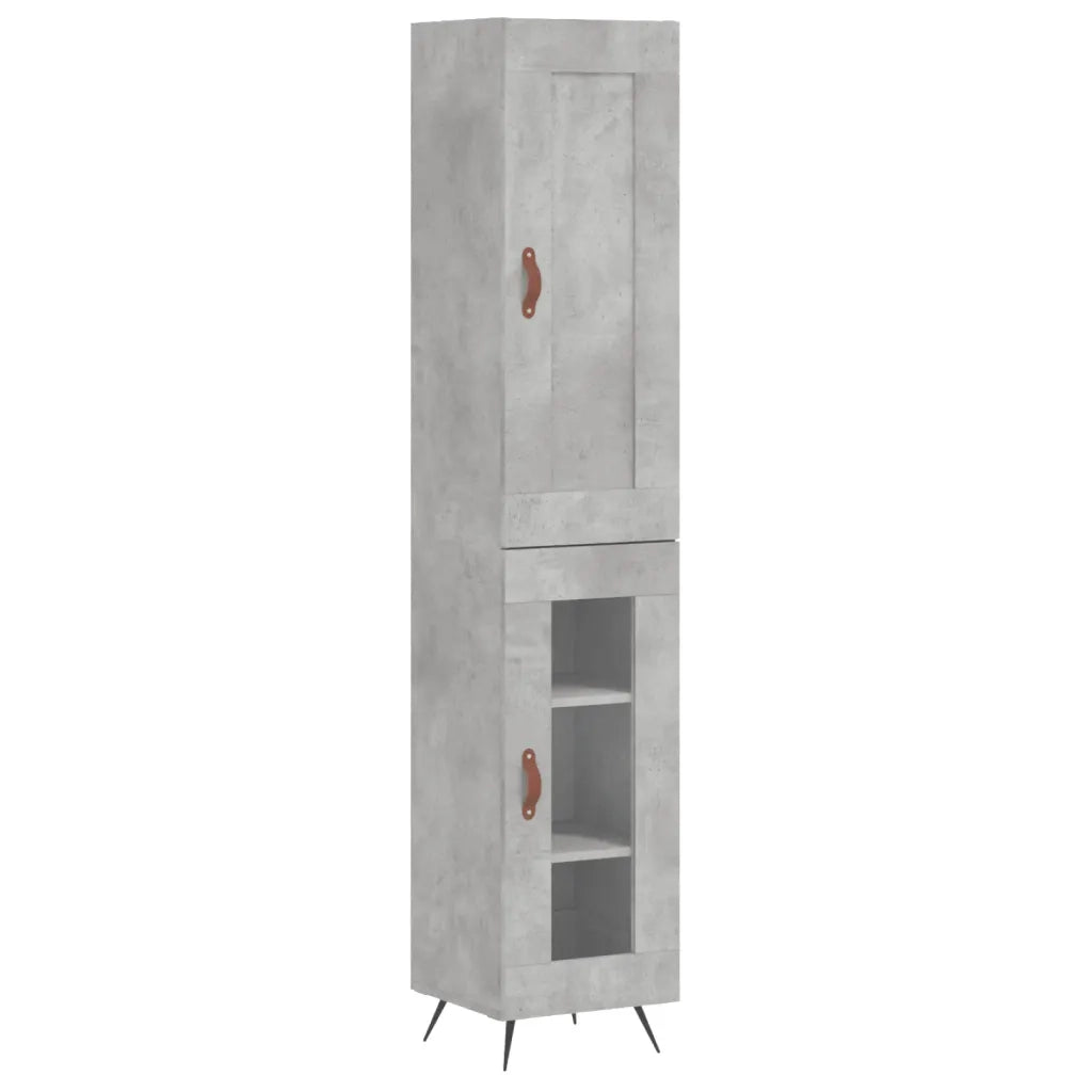 Credenza-Buffet-Armadio da cucina Grigio Cemento 34,5x34x180 cm in Legno Multistrato 698836