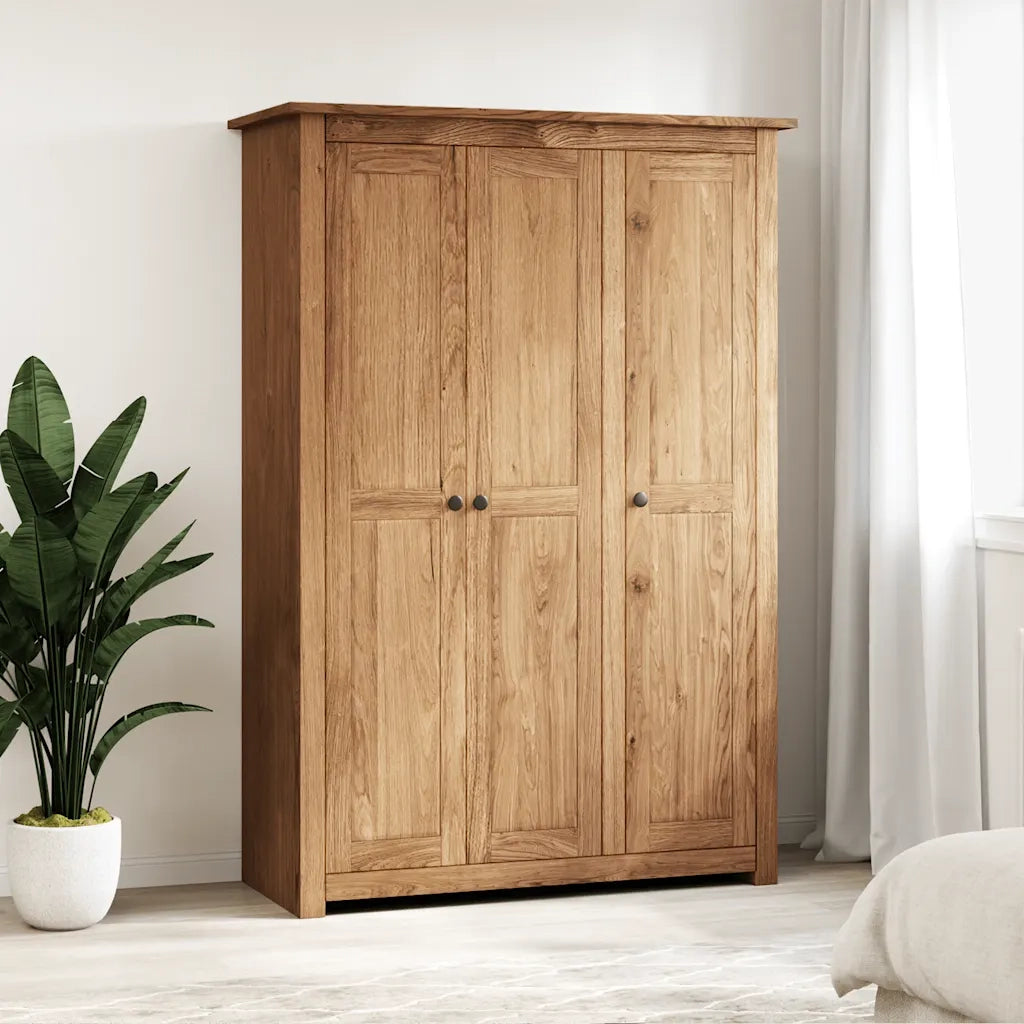 Armadio a 3 Ante 118x50x171,5cm Legno di Pino Panama Rangecod mxl 121157