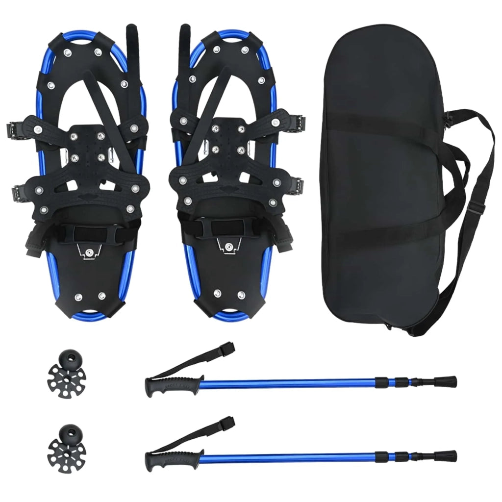 Racchette da neve 3 in 1 con bastoni da trekking Blu e Nero CFW8951893