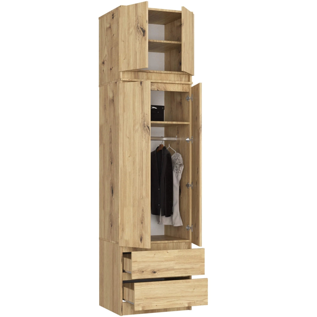 Sopralzo per armadio AKORD S60 Quercia Artisan 60 cm 2 ante 60x51x55 cm