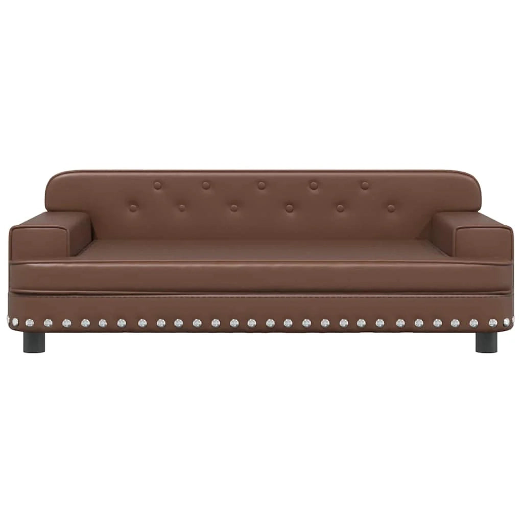 Cuccia per cani comoda cesta da divano 90 x 53 x 30 cm similpelle marrone 02_0042977