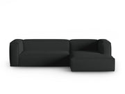 Cosmopolitan Design - Divano angolare destro "Mackay" 4 posti in velluto strutturato antracite 