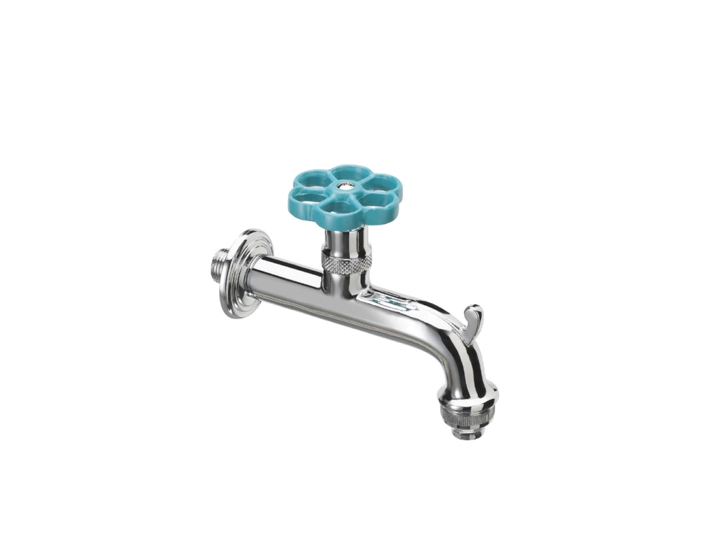 Rubinetto stile idraulico Belfer in ottone Ø 18mm Colore: Turchese