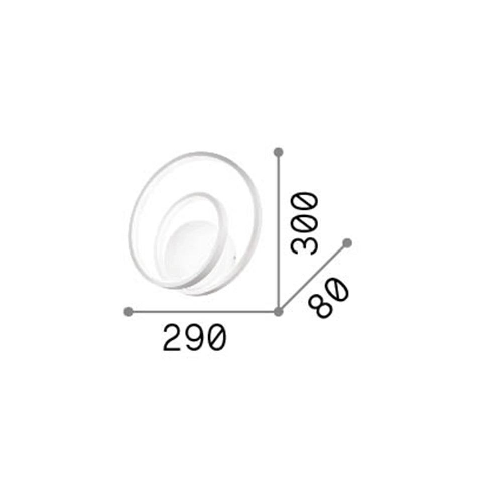 Applique Moderna On-Off Oz Metallo Ottone Led 28W 3000K Luce Calda