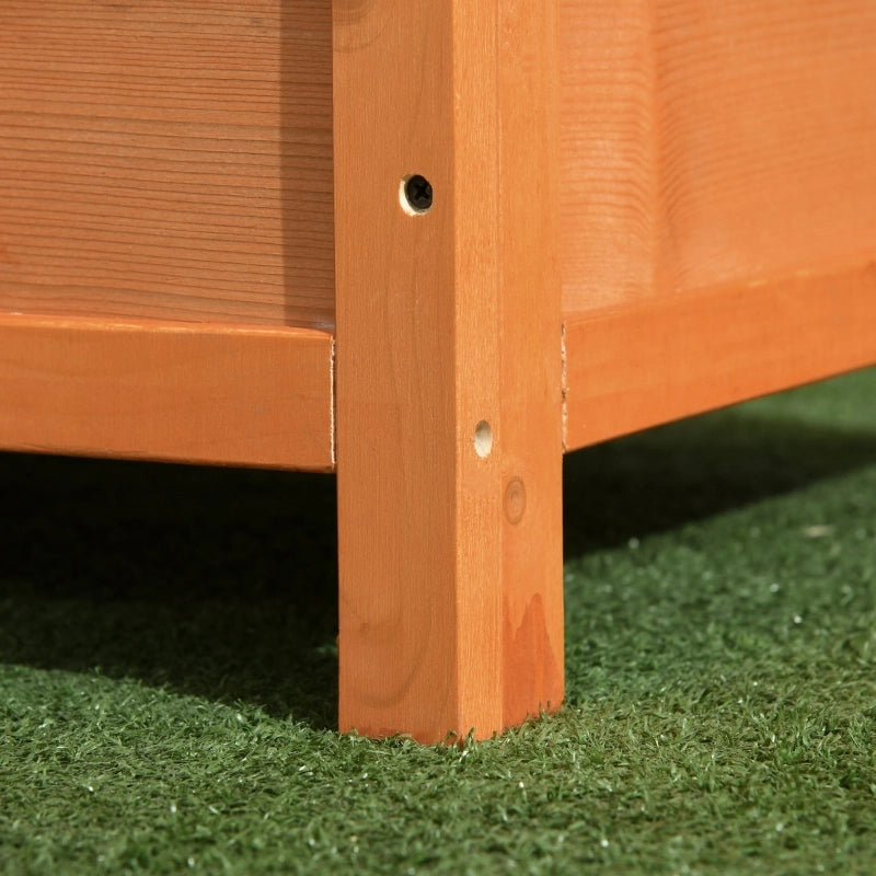 Casetta da giardino per cani in legno stile baita con tetto protettivo e fondo rialzato gialla 82 × 58 × 58 cm