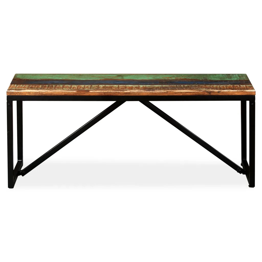 Panca in Legno Massello di Recupero 110x35x45 cm 244901