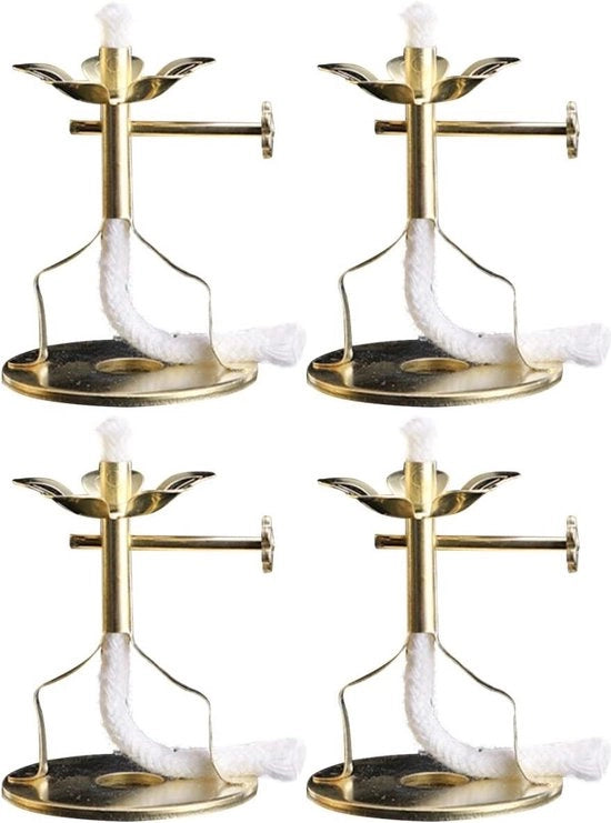 Lampada olio sostegno - 4 pezzi - fiamma galleggiante - supporto per candela ghee - bruciatore a disco - altare per consegne