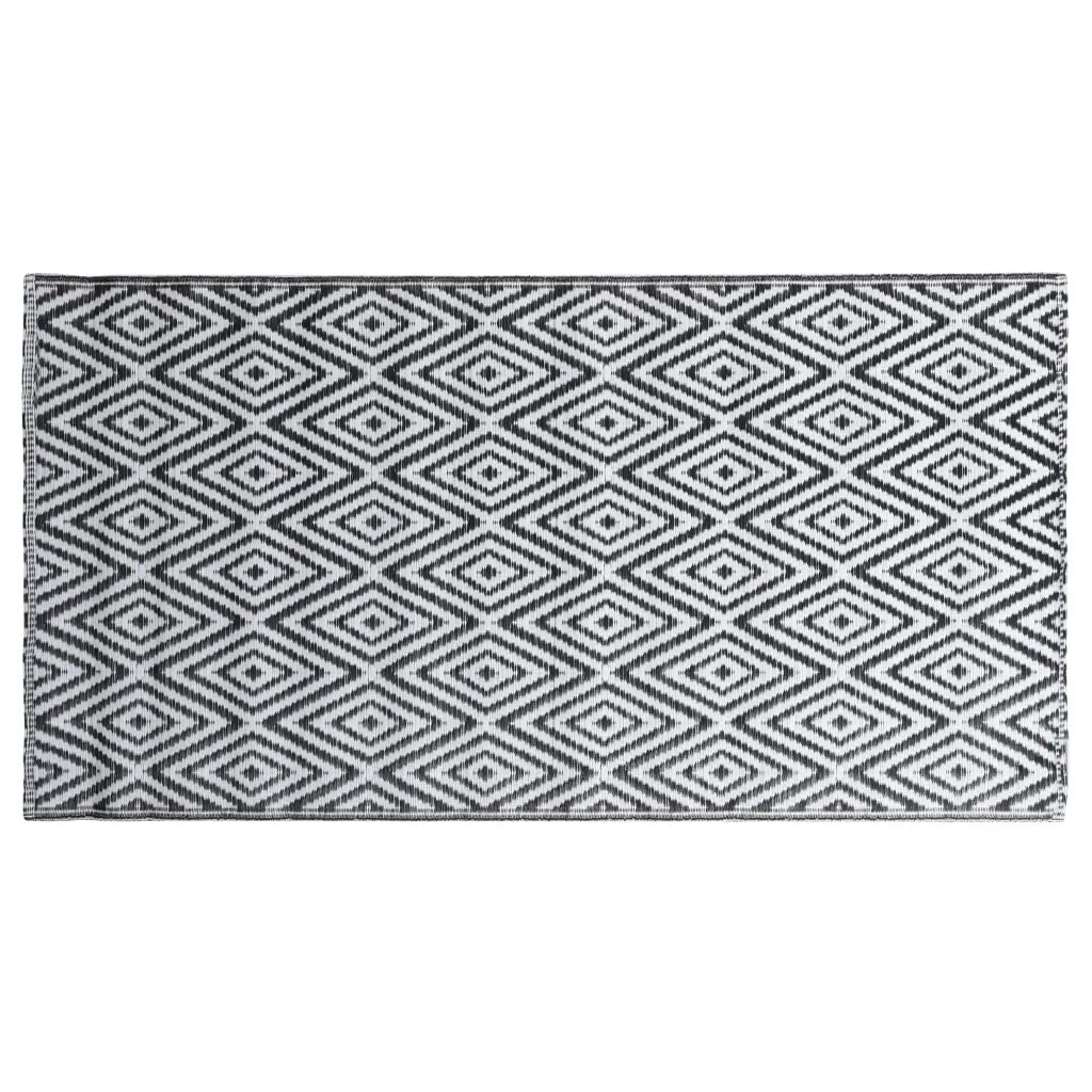 Tappeto da Esterni ARAKIL Bianco e Nero 160x230 cm in PP CFW5655417