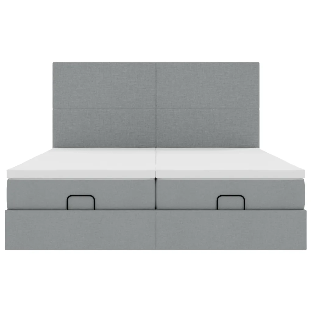 vidaXL Struttura Letto Pouf con Materassi 200x200 cm in Tessuto