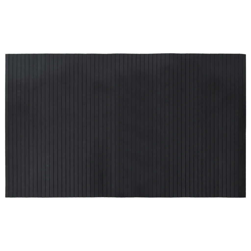 Tappeto Rettangolare Nero 60x100 cm in Bambù 376708