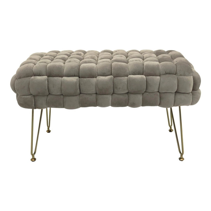 Cassapanca Intrecciata Giselle 76x38x42,5 Cm Beige