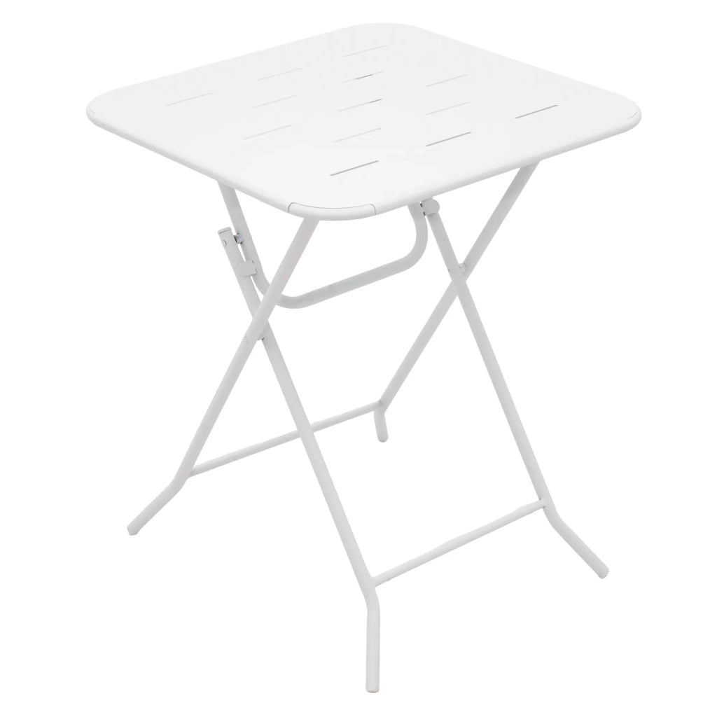 Set da Bistro Pieghevole 3 Pezzi per Esterno/Interno, 2 Sedie e 1 Tavolo, Resistente alle Intemperie, Bianco
