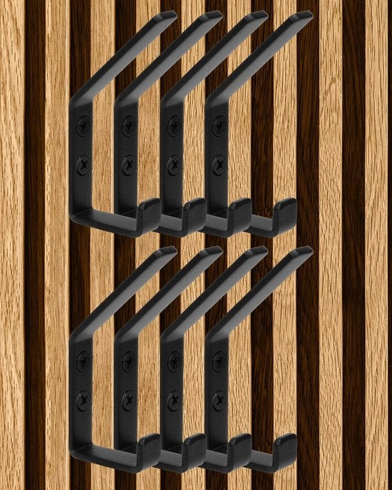 Set di 8 ganci per pannelli acustici, ganci per pannelli acustici, ganci per pannelli acustici a doppia testa, ganci per pannelli acustici con protezione anticorrosione, 13 mm, nero.