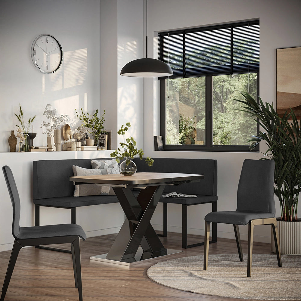 Vicco panca ad angolo Antracite 120 x 150 cm
