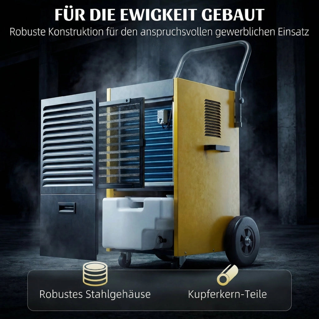 Deumidificatore 70L/Giorno ¨C Zephmum ¨C Giallo con Ruote e Maniglia