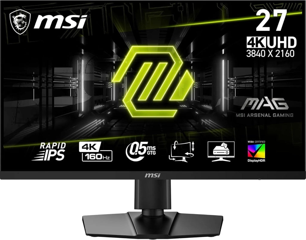 MAG 274UPF E2 Monitor Gaming 27" 4K UHD - Rapid IPS (3840 x 2160), 160Hz / 0,5 ms (GtG), Frameless, Certificazione VESA DisplayHDR 400 - DP, HDMI, USB Type-C