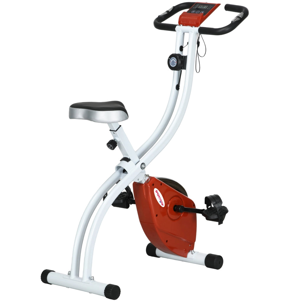 Cyclette Magnetica Pieghevole ¨C zephmum ¨C 8 Livelli di Resistenza, Seduta Regolabile, 97x43x110 cm, Rosso