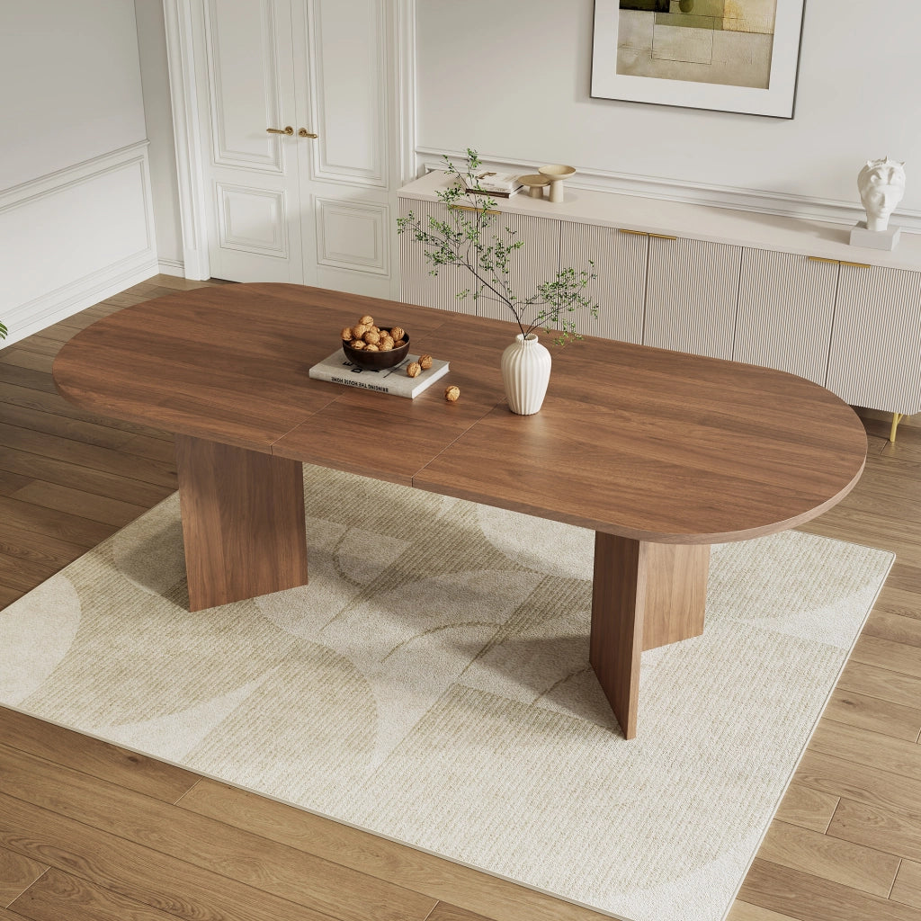 Tavolo da pranzo allungabile 140/180 x 90 cm in MDF; colore noce