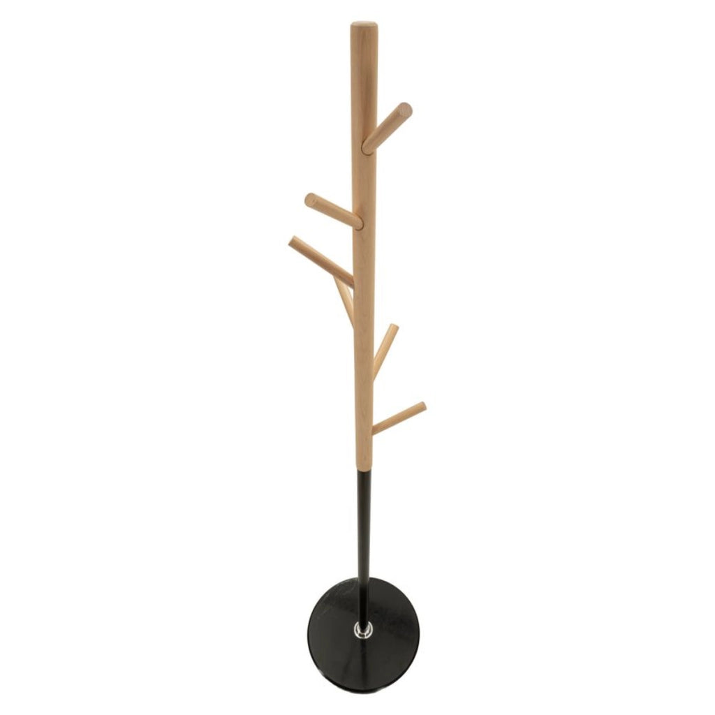 Appendiabiti da terra Tree con base in marmo e dettagli in legno di faggio