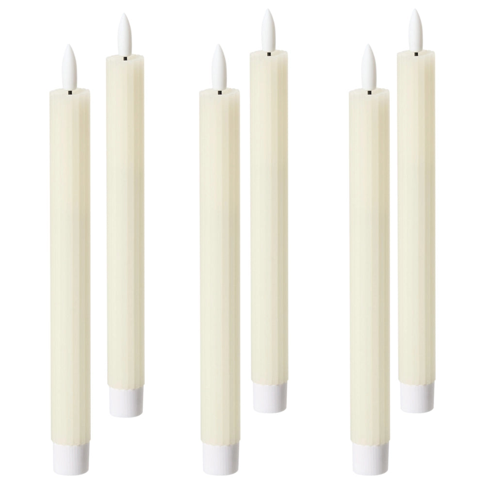 Set di 6 decorazioni natalizie LED per interni Accessorio candela in paraffina Bianco sporco decorazione per la casa