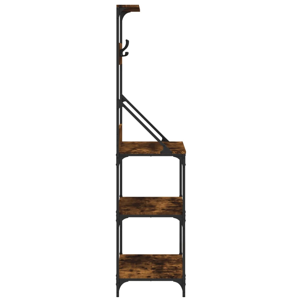 Scaffale Cucina Ganci 4 Ripiani Rovere Fumo Legno Multistrato CFW8540012