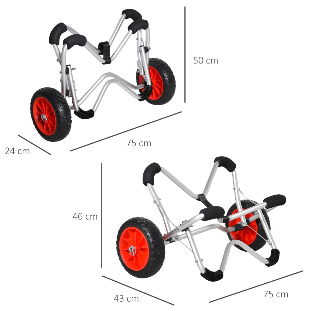 Carrello Folding Pieghevole ¨C Zephmum ¨C Alluminio Argento 75x43x46 cm