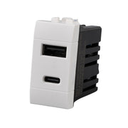 Caricatore USB A QC + USB C PD 20W MBL Bianco 1M Compatibile Bticino Living Light BLB3002