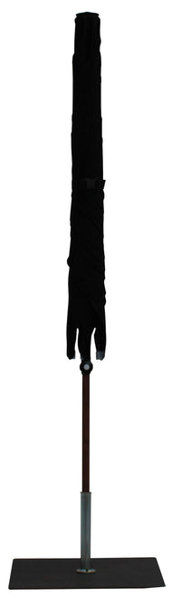 Ombrellone da Giardino 2x2 m Palo Ø38 mm in Alluminio Effetto Legno Tessuto Olefin Trend Wood Nero