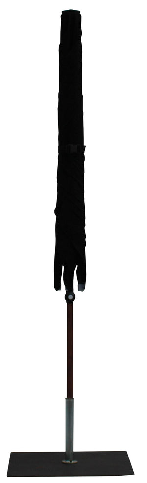 Ombrellone da Giardino 2x2 m Palo Ø38 mm in Alluminio Effetto Legno Tessuto Olefin Trend Wood Nero