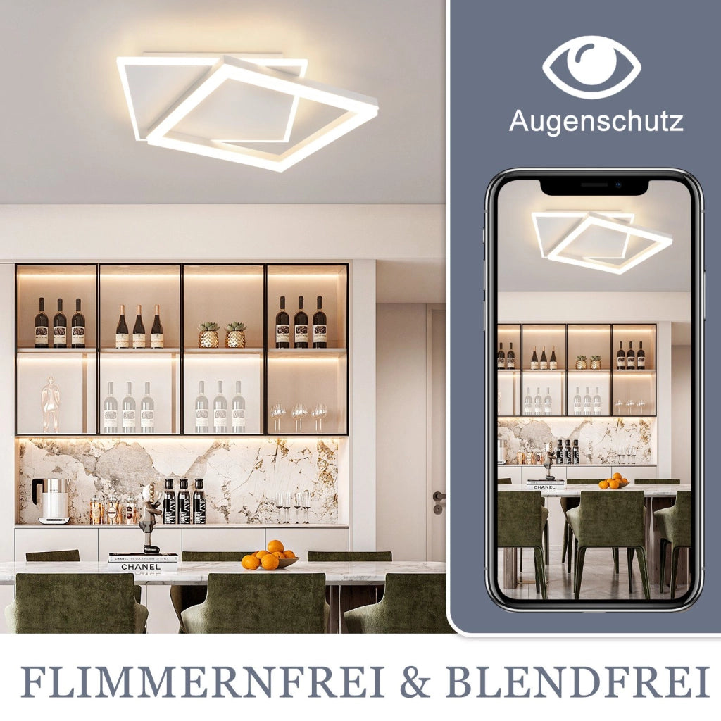 ZMH Lampada da soffitto plafoniera LED nera 42W per soggiorno camera letto